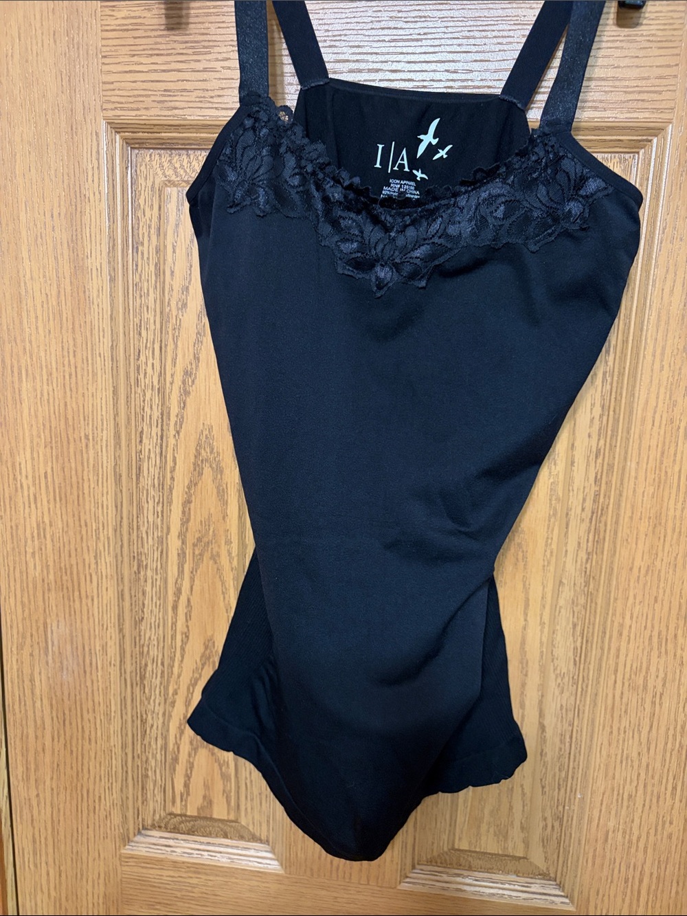 Black Lace-Trim Camisole Chemise - Women